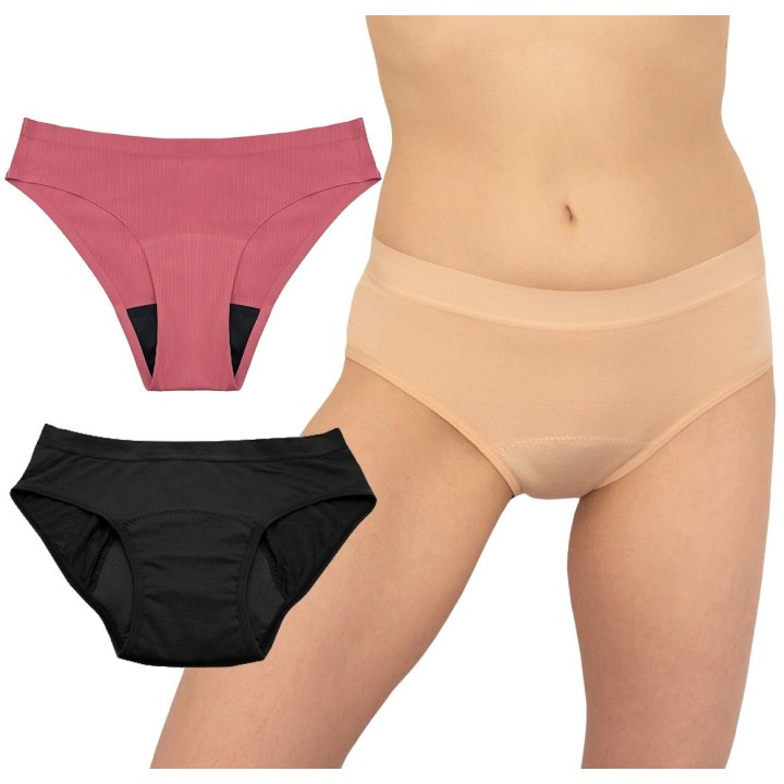 Mena by Moio sada menstruačních kalhotek pro dívky 3 ks bambus a bezešvé.